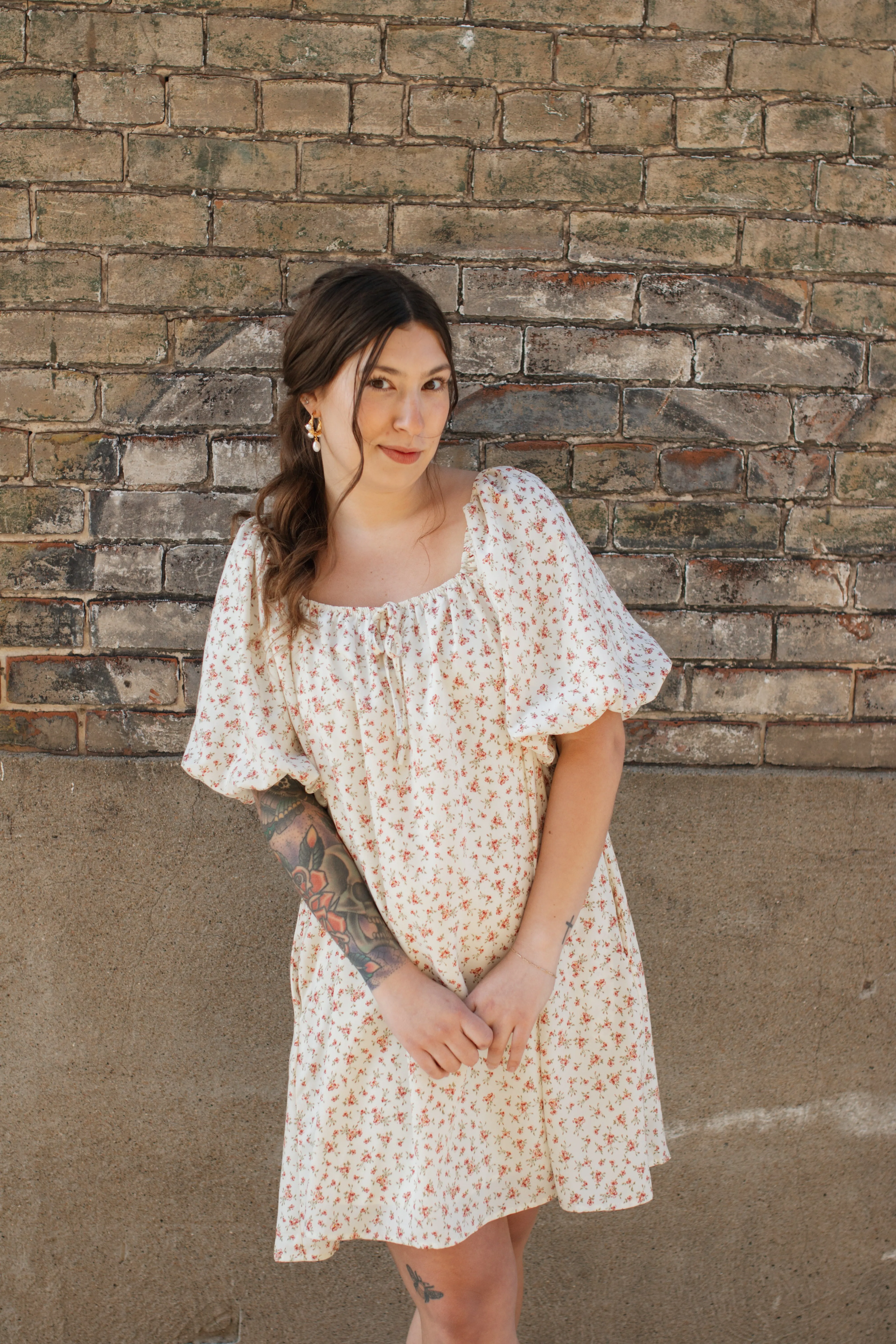 Nellie Floral Puff Sleeve Mini Dress