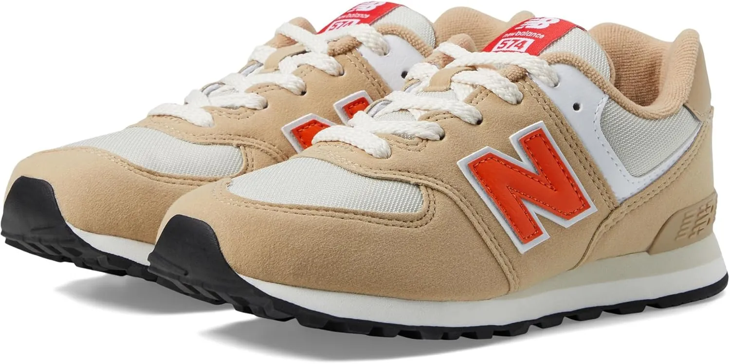 New Balance Boy's Kids 574 V1 70s Racing Lace-up Sneaker, Incense/Poppy, 13.5 Little