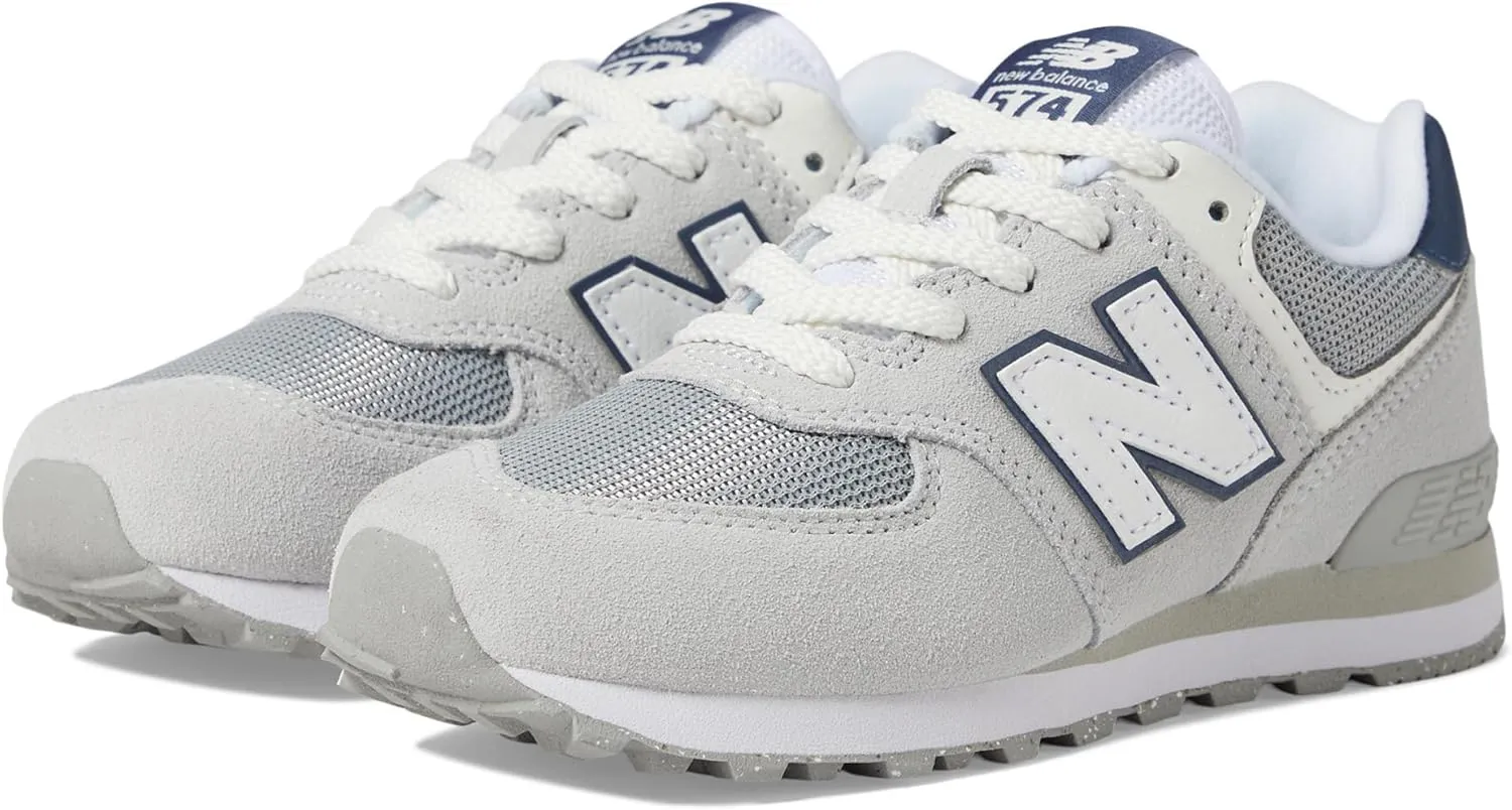 New Balance Kids 574 V1 70s Racing Lace-up Sneaker, Brighton Grey/Nb Navy, 11 US Unisex Little