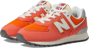 New Balance Kids 574 V1 70s Racing Lace-up Sneaker, GULF RED/WHITE, 11 M Little Kid (4-8 Years)