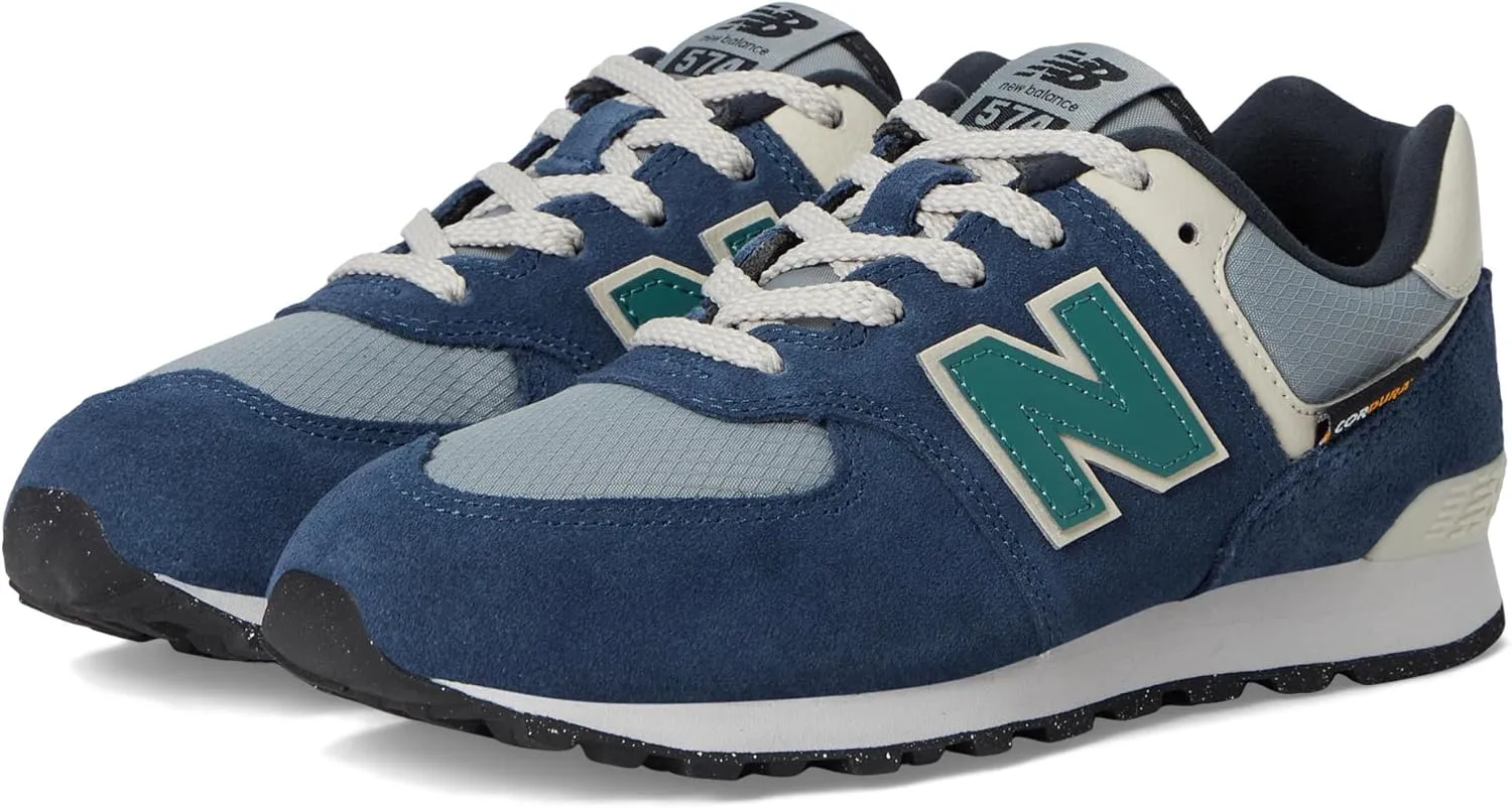 New Balance Kids 574 V1 70s Racing Lace-up Sneaker, Nb Navy/Slate Gray, 4.5 US Unisex Big