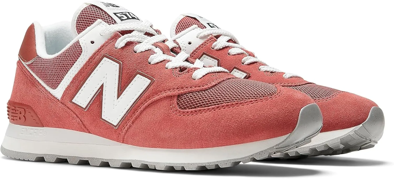 New Balance Unisex 574 V2 Familiar Ground Sneaker, Red/White, 8 US Men