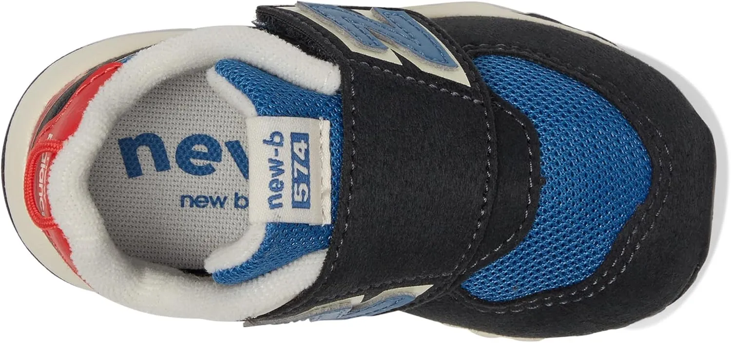 New Balance Unisex-Child 574 V1 Varsity Suede New-b Hook and Loop Sneaker