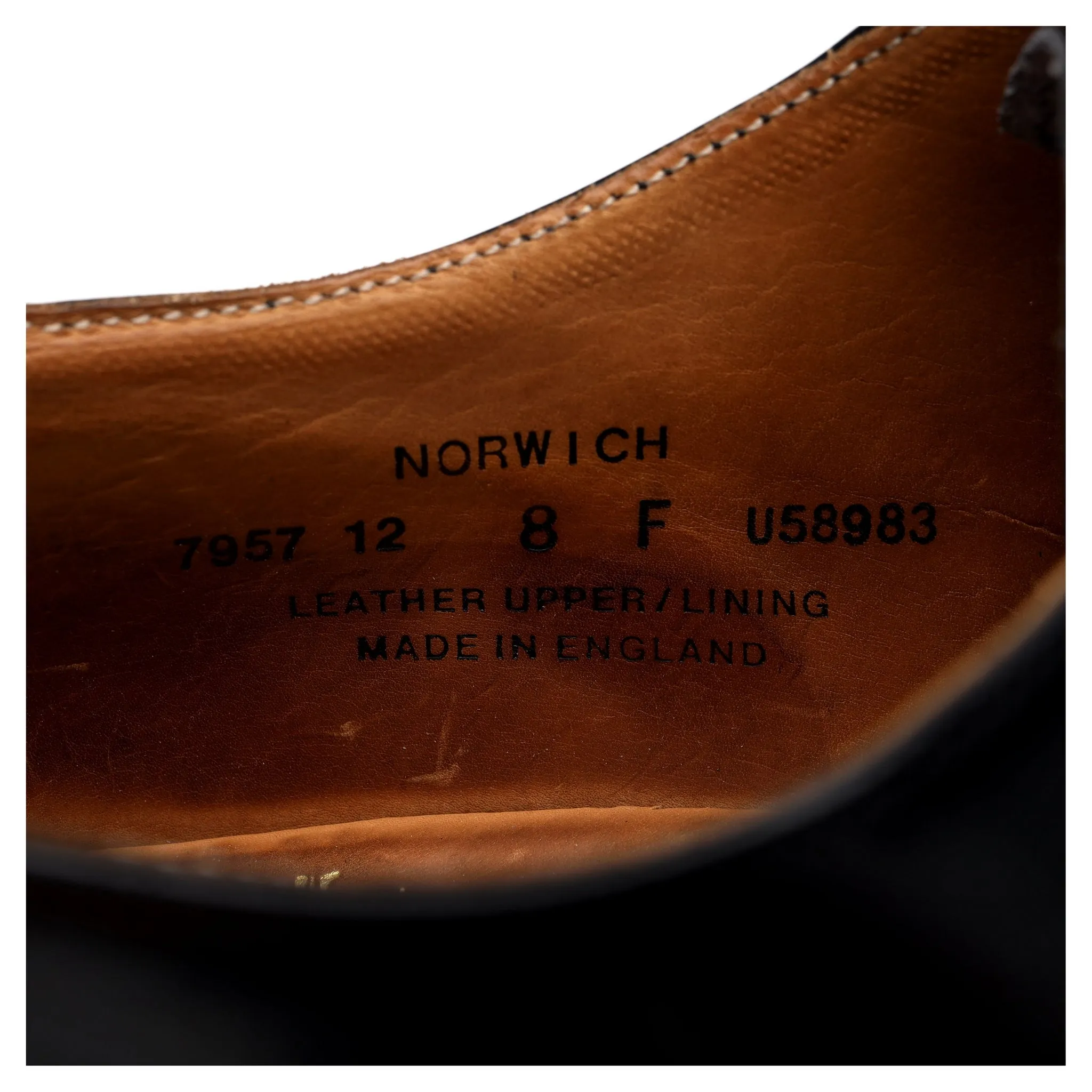 'Norwich' Black Leather Oxford UK 8 F