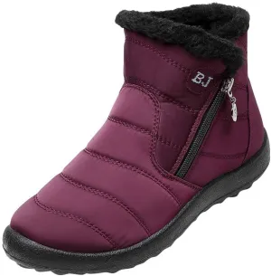 oiangi Winter Boots for Women Fashion Waterproof Snow Boots Fur Lined Warm Ankle Booties Comfortable Slip on Outdoor Non-slip Shoes,botas De Invierno Para Mujert