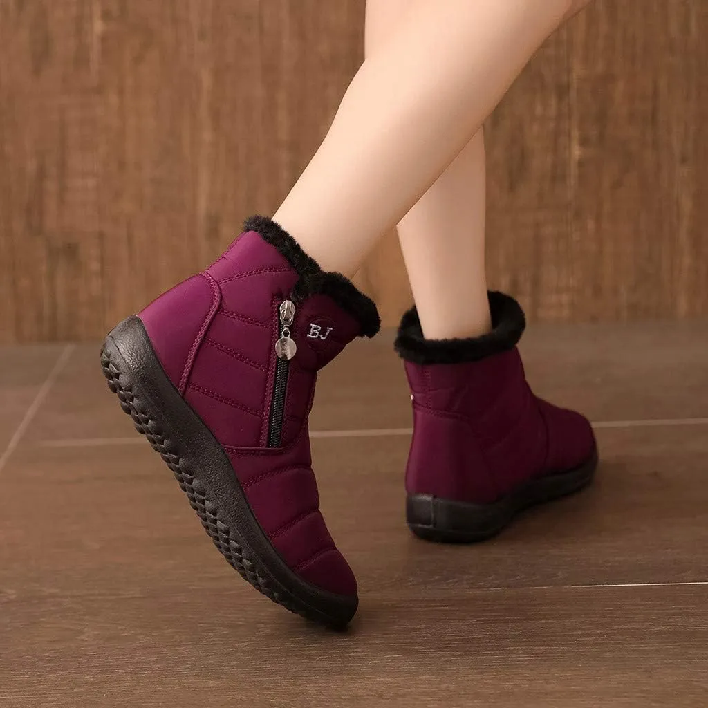 oiangi Winter Boots for Women Fashion Waterproof Snow Boots Fur Lined Warm Ankle Booties Comfortable Slip on Outdoor Non-slip Shoes,botas De Invierno Para Mujert