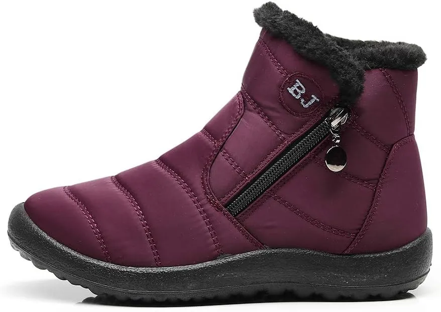 oiangi Winter Boots for Women Fashion Waterproof Snow Boots Fur Lined Warm Ankle Booties Comfortable Slip on Outdoor Non-slip Shoes,botas De Invierno Para Mujert