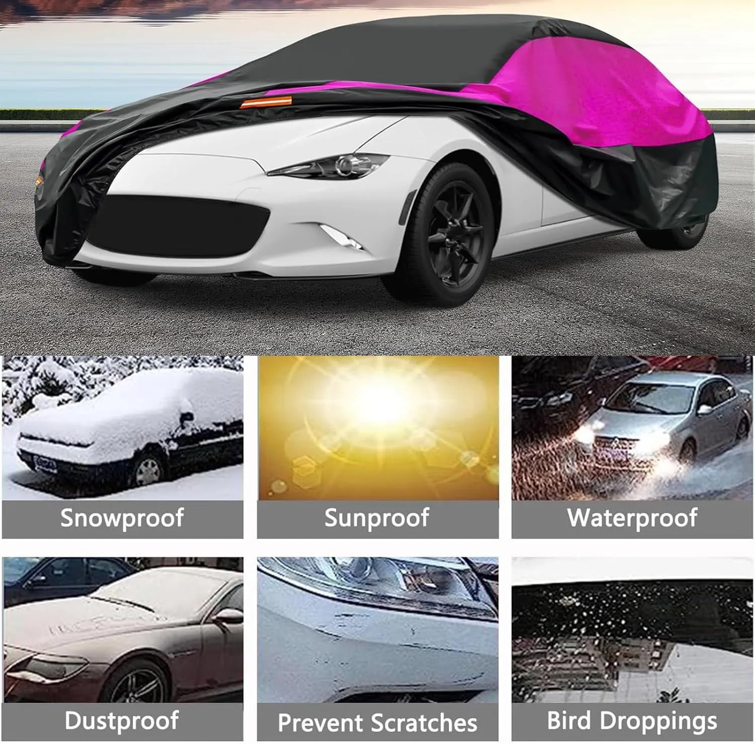 Outdoor Car Cover Compatible with Chevrolet Le Baron Convertible 1986-1996 Waterproof All Weather Breathable Large Car Cover,with Zipper,Custom Full Car Covers,Suitable for All Seasons(05)