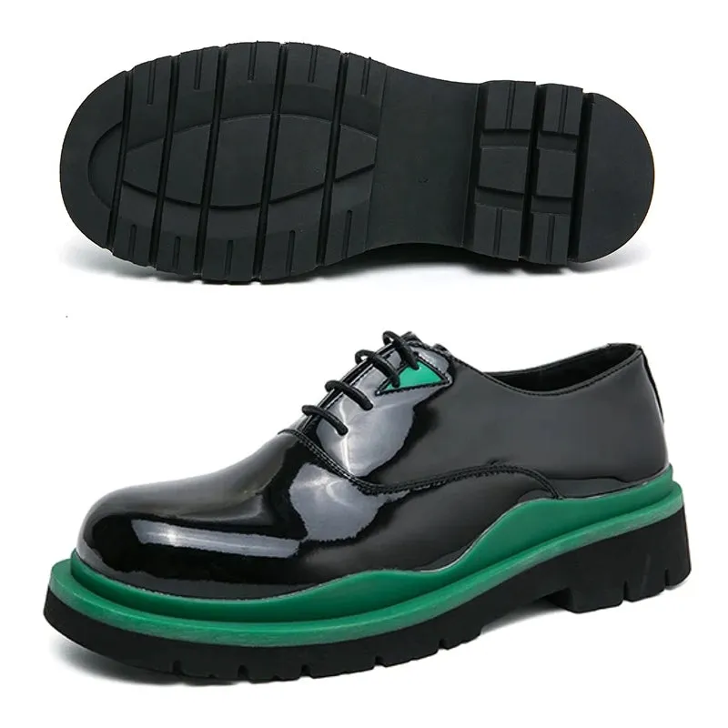 Patent Leather Oxford Men Shoes