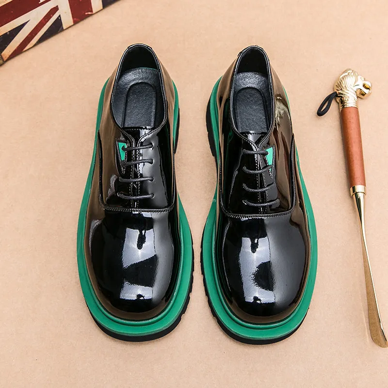 Patent Leather Oxford Men Shoes