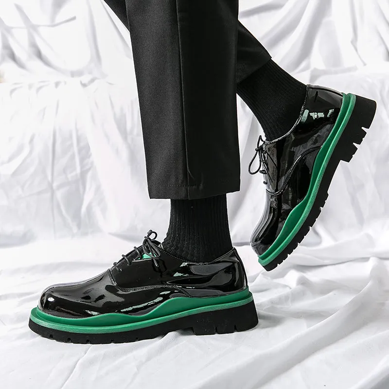 Patent Leather Oxford Men Shoes
