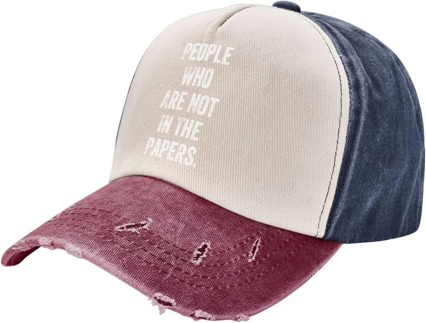 People Who are Not in The Papers Washed Denim Baseball Cap - Adjustable Vintage Dad Hat for Men and Women