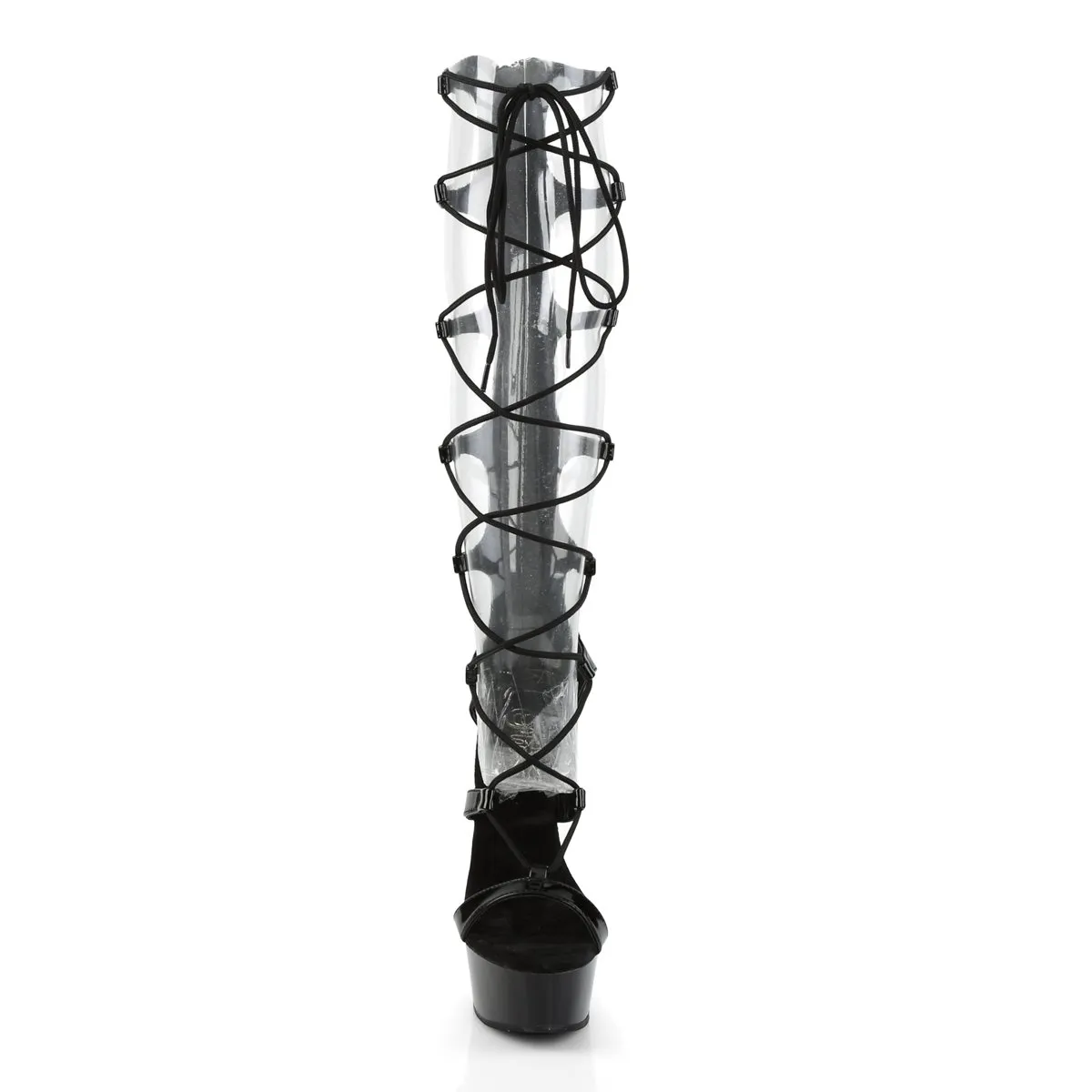 Pleaser Delight-698-Black-Size 6-Clearance