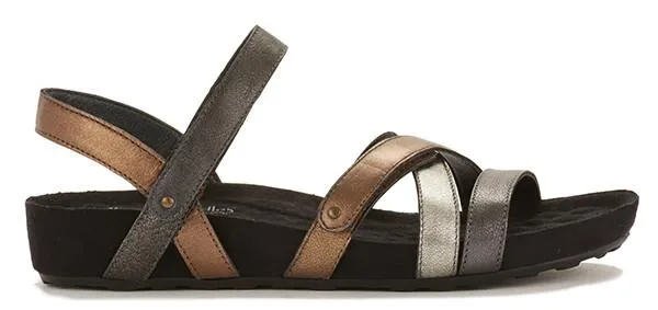 Pool Sandal: Metallic Multi Leather/Suede Wrap I Walking Cradle