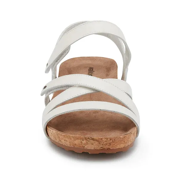 Pool Sandal: White Leather I Walking Cradle