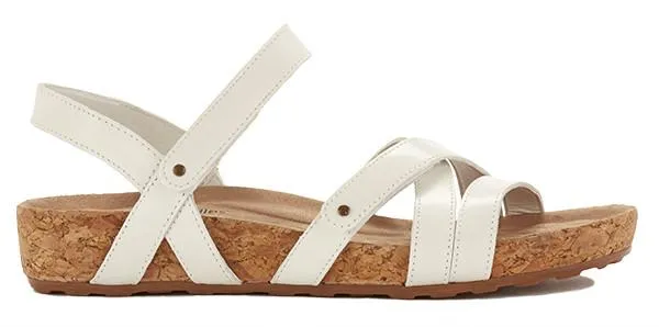 Pool Sandal: White Leather I Walking Cradle