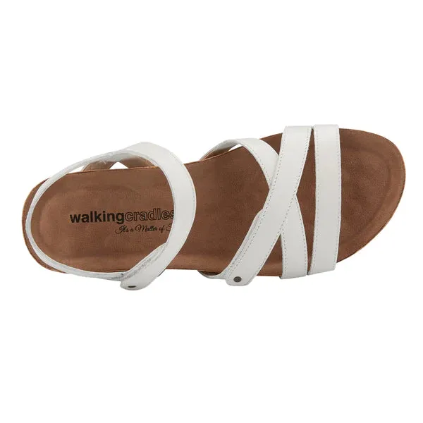 Pool Sandal: White Leather I Walking Cradle