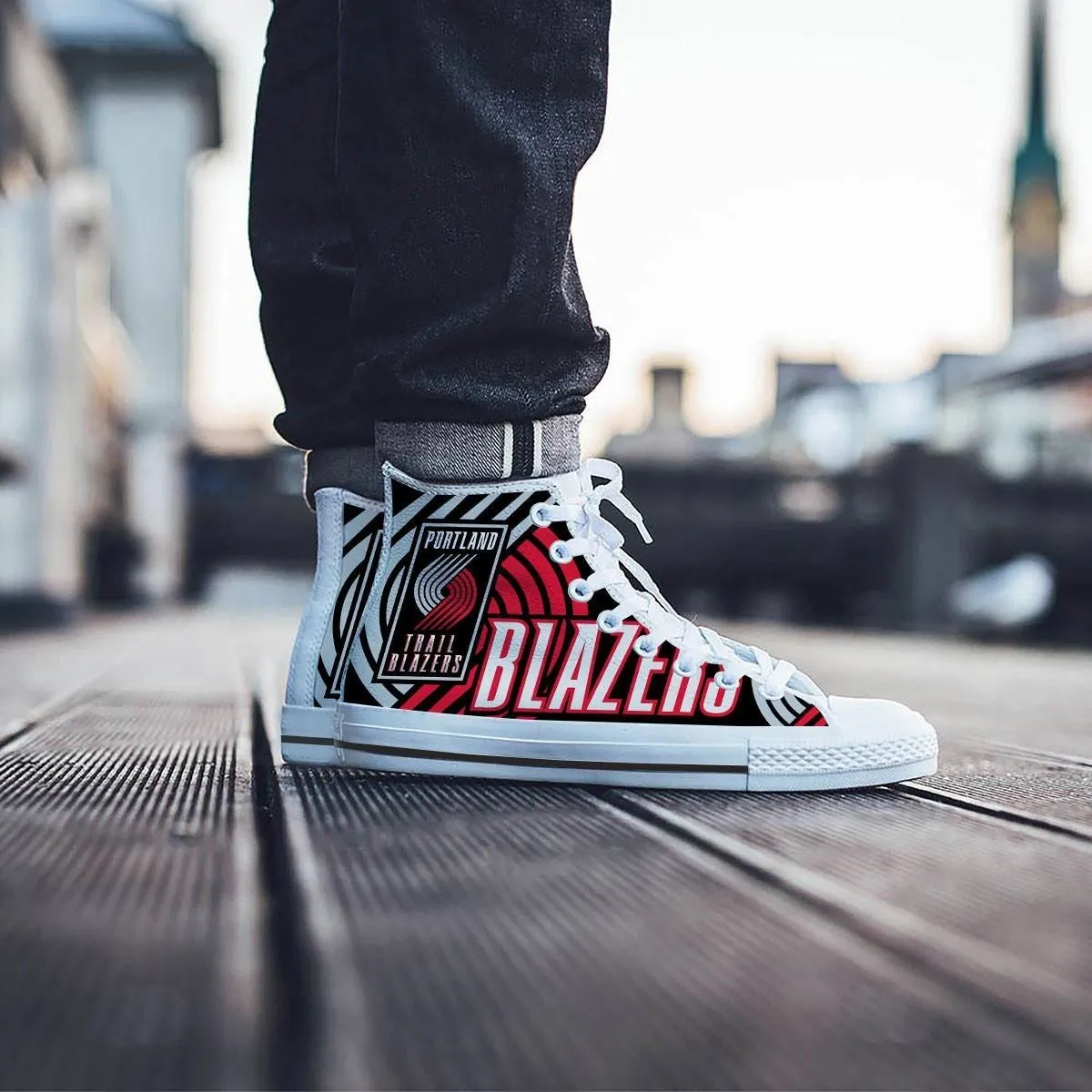portland trail blazers mens high top sneakers high top