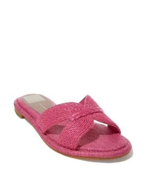 Raffia Slide Sandal Pink