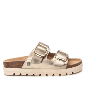 REFRESH - 172721 DOUBLE STRAP FLAT MULE - GOLD