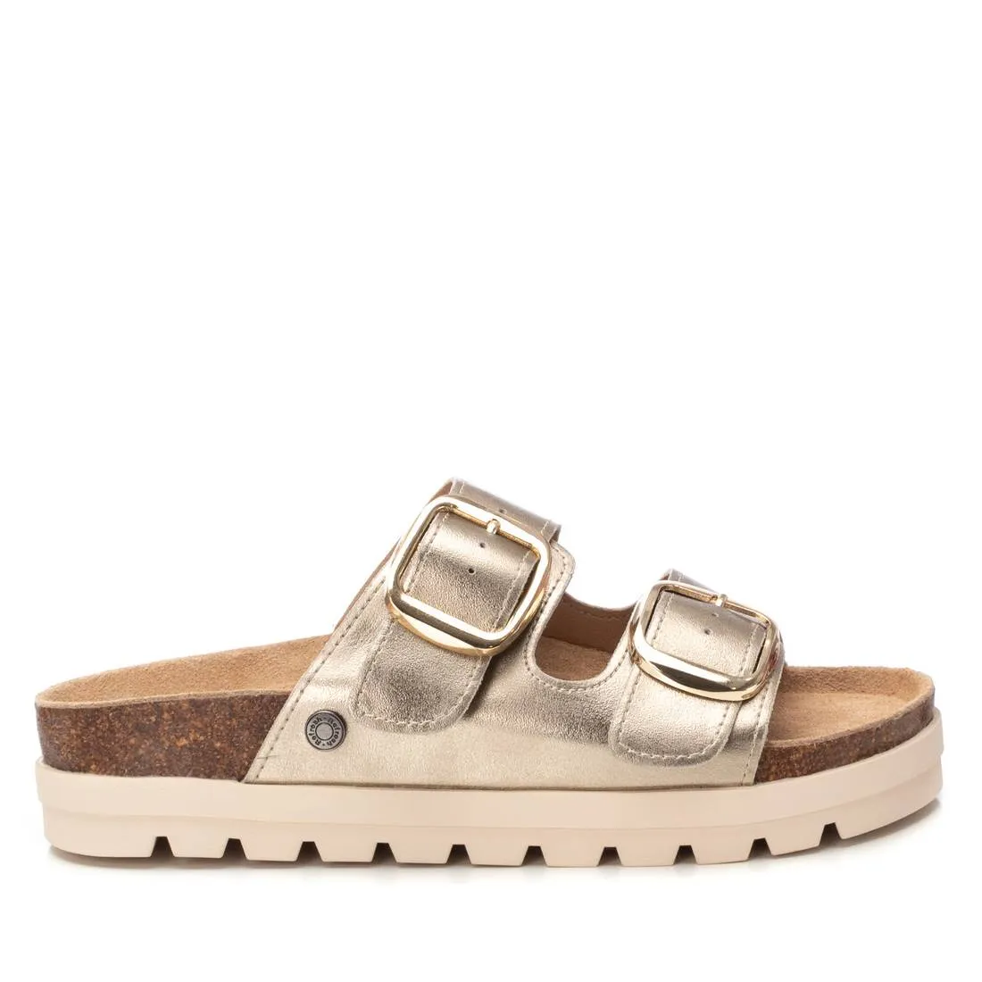 REFRESH - 172721 DOUBLE STRAP FLAT MULE - GOLD