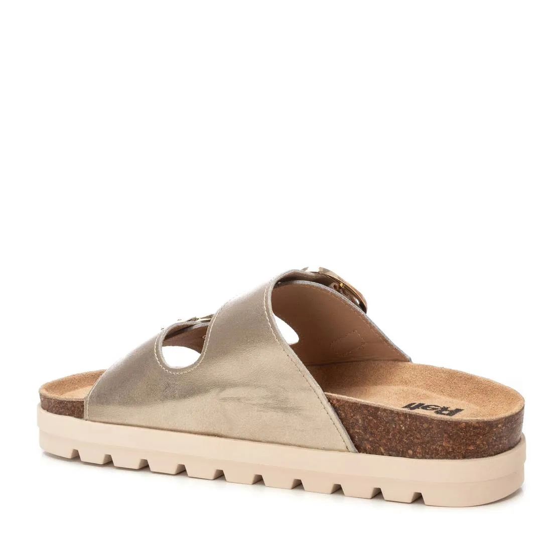 REFRESH - 172721 DOUBLE STRAP FLAT MULE - GOLD