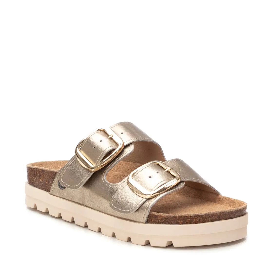 REFRESH - 172721 DOUBLE STRAP FLAT MULE - GOLD