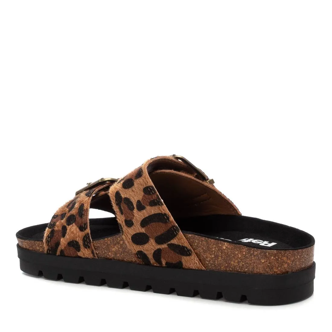 REFRESH - 172862 DOUBLE STRAP FLAT MULE - LEOPARD
