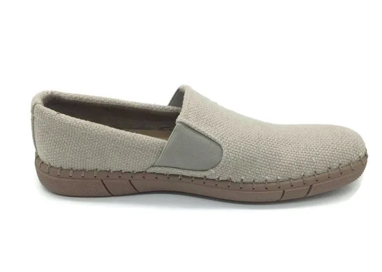Robert Wayne Men Shoes Walking Comfort Canvas Sneakers Road Slip-On Loafer Beige