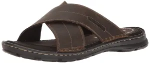 Rockport Men's Darwyn Xband Slide Sandal, Brown II Leather, 11.5 W