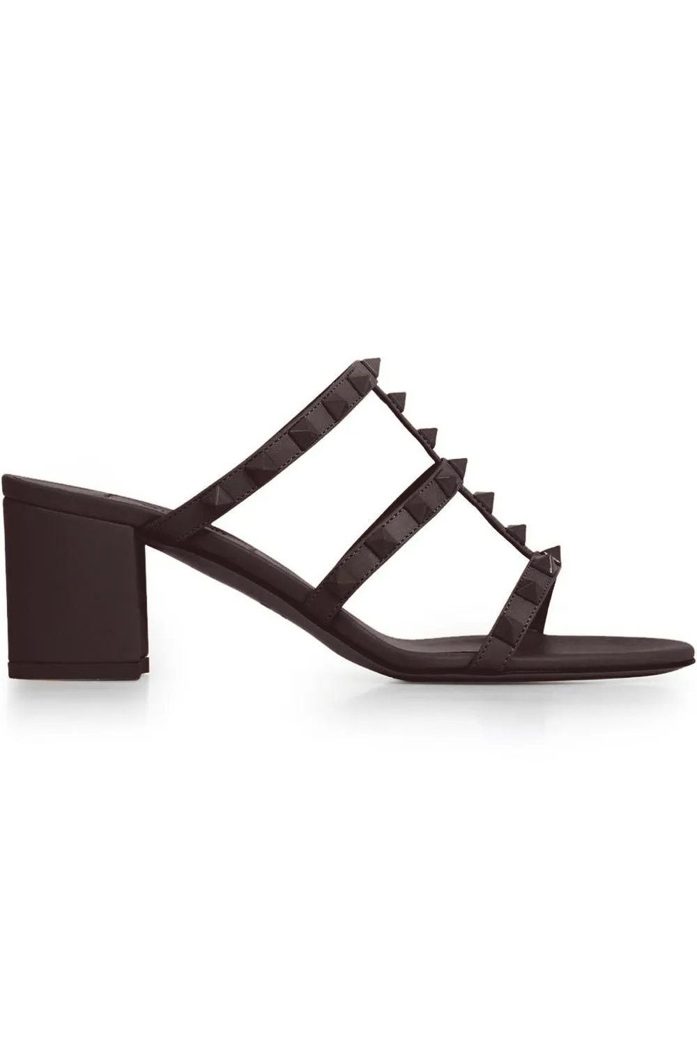 ROCKSTUD THREE STRAP 60MM MULE | EBANO