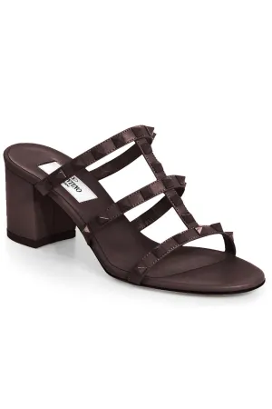 ROCKSTUD THREE STRAP 60MM MULE | EBANO