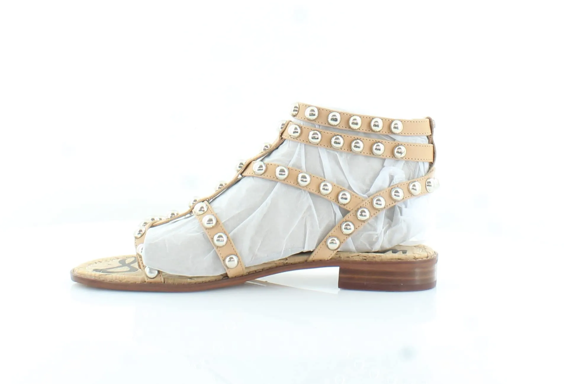 Sam Edelman Womens Eavan Natural Sand Strappy Sandals 7.5 W