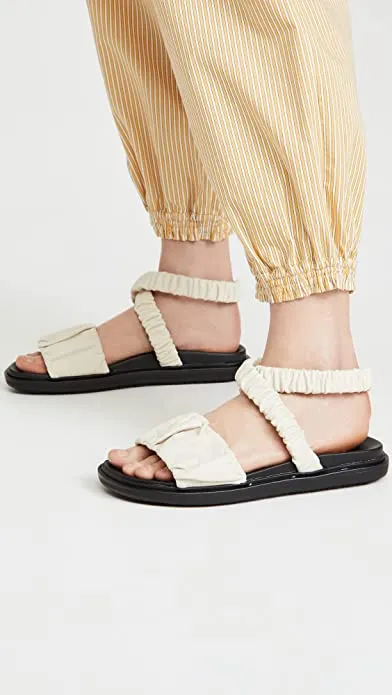 Sam Edelman Women's Velma Sandals, Ivory, Off White, Black, 9.5 Medium US