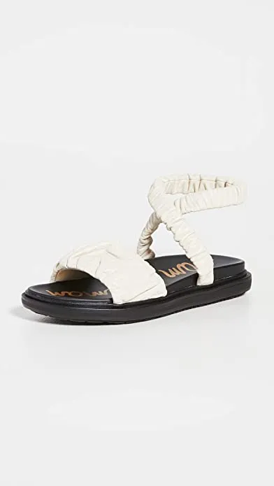 Sam Edelman Women's Velma Sandals, Ivory, Off White, Black, 9.5 Medium US