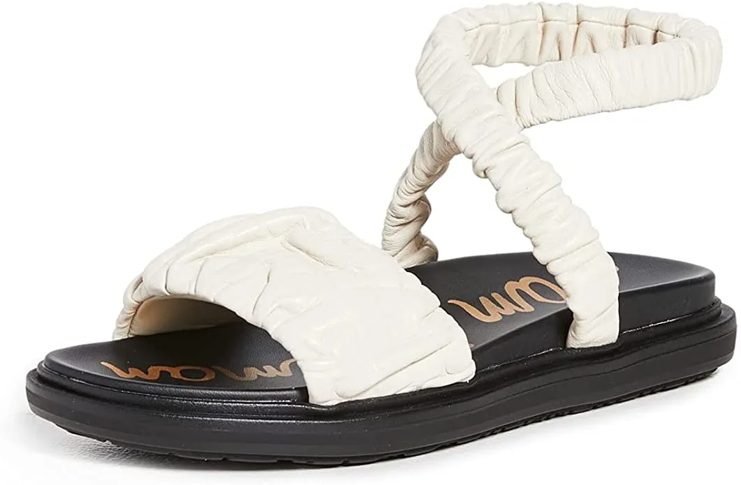 Sam Edelman Women's Velma Sandals, Ivory, Off White, Black, 9.5 Medium US