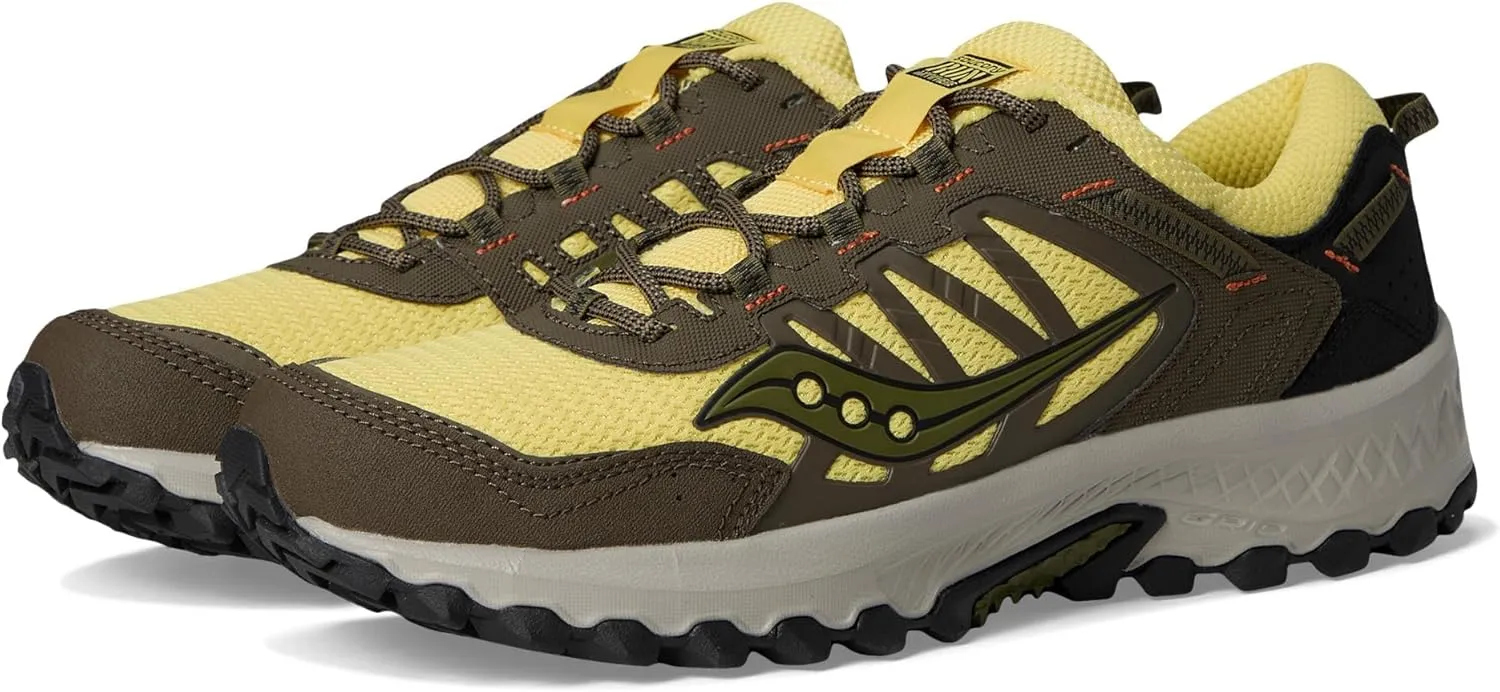 Saucony Unisex Grid Peak Sneaker, Yellow/Walnut, 8.5 US Men