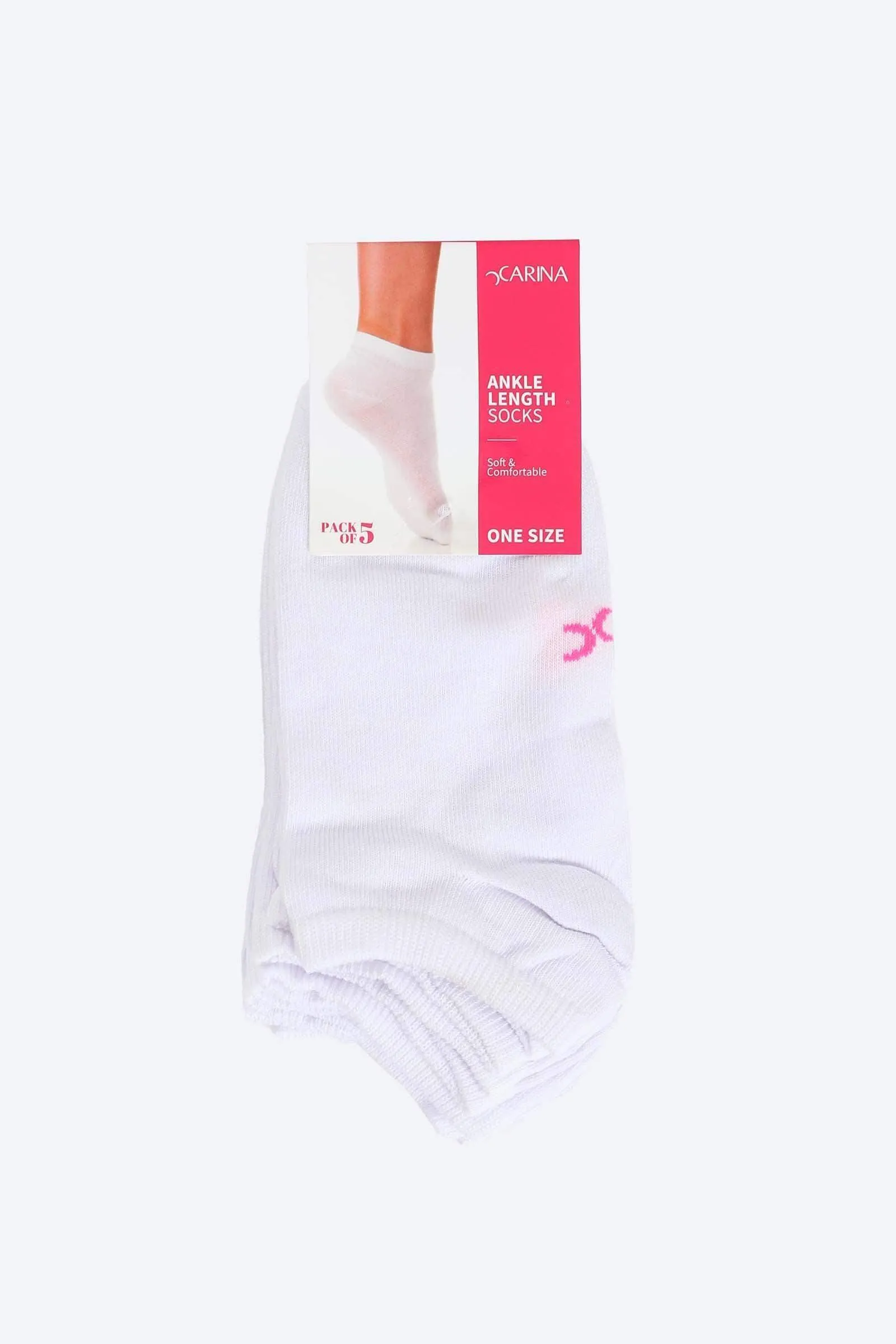 Solid Ankle Length Socks - 5 Pairs
