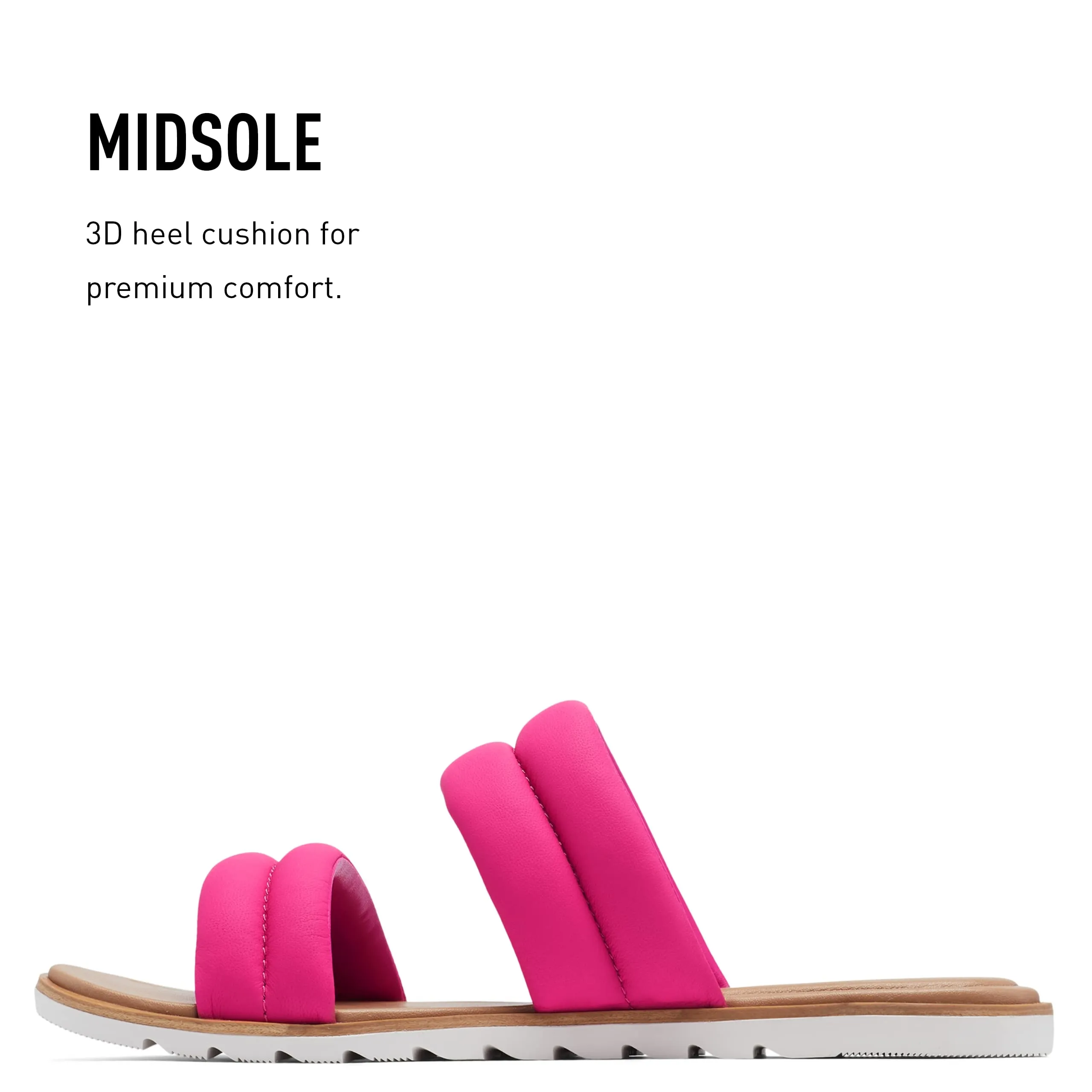 Sorel Women's Ella II Puff Slide Sandal - Fuchsia Fizz, Sea Salt - Size 8