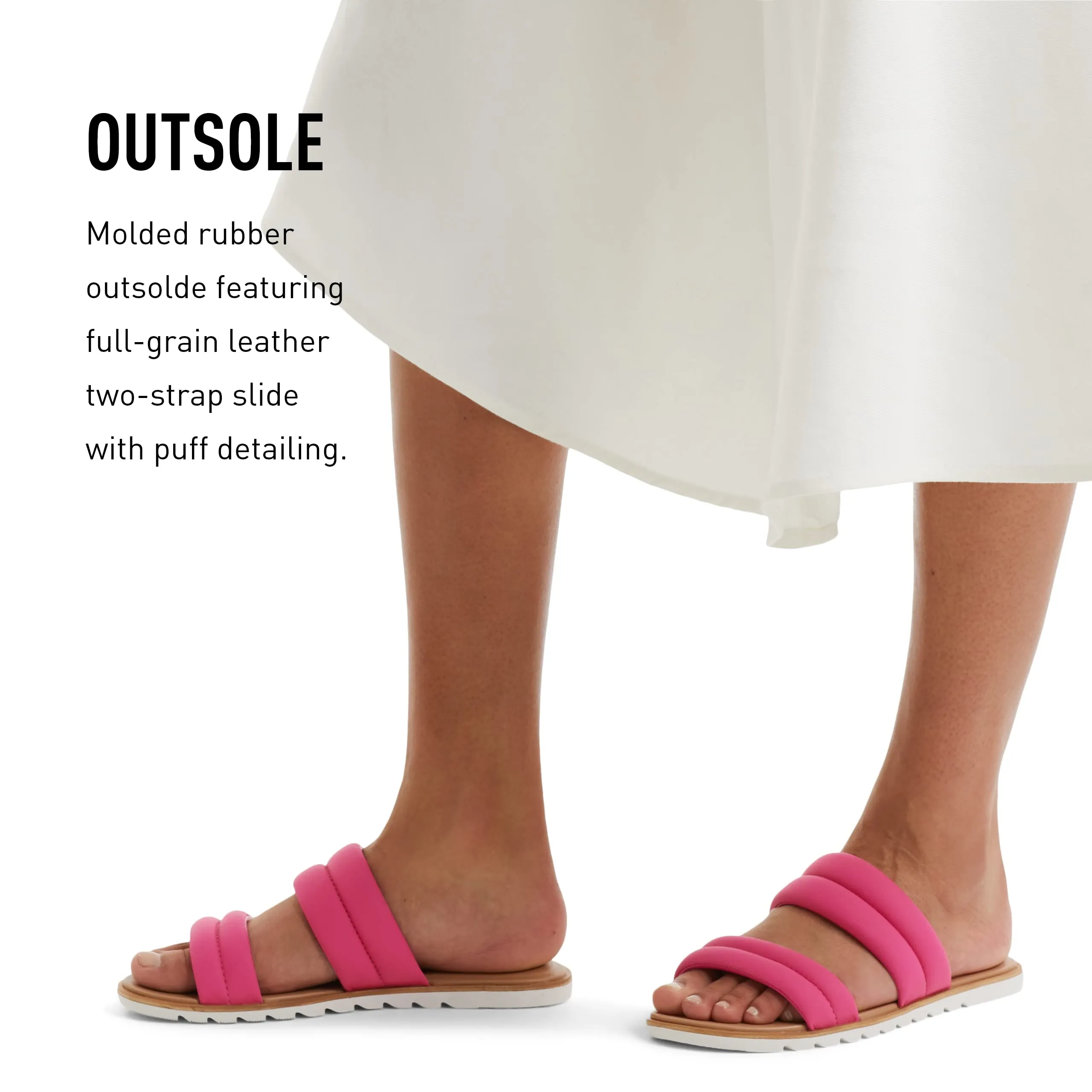Sorel Women's Ella II Puff Slide Sandal - Fuchsia Fizz, Sea Salt - Size 8