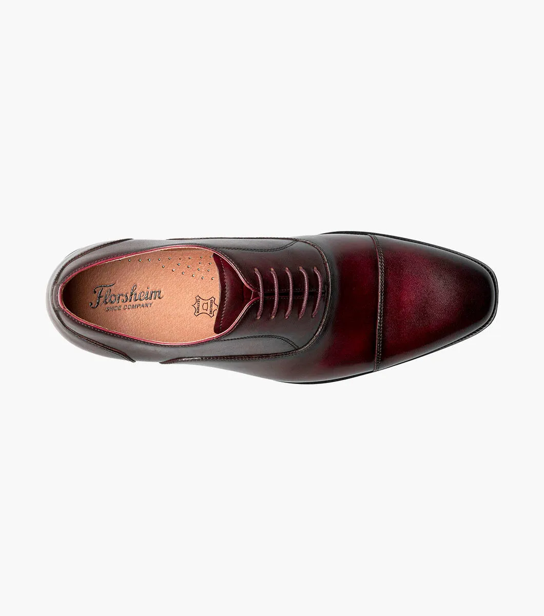 Sorrento Lux Cap Toe Bal Oxford-Burgundy | Florsheim