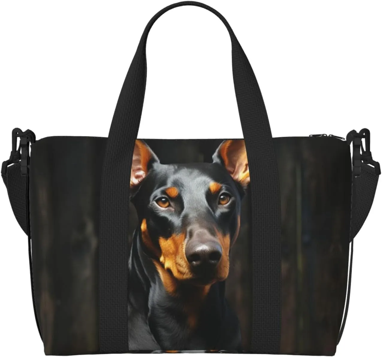 Sports Gym Bag for Women Men Travel Duffel Bag Tote doberman Weekender Bag Canvas Carry on Overnight Bag for Travel Swimming Fitness Workout Sports Duffle Bag