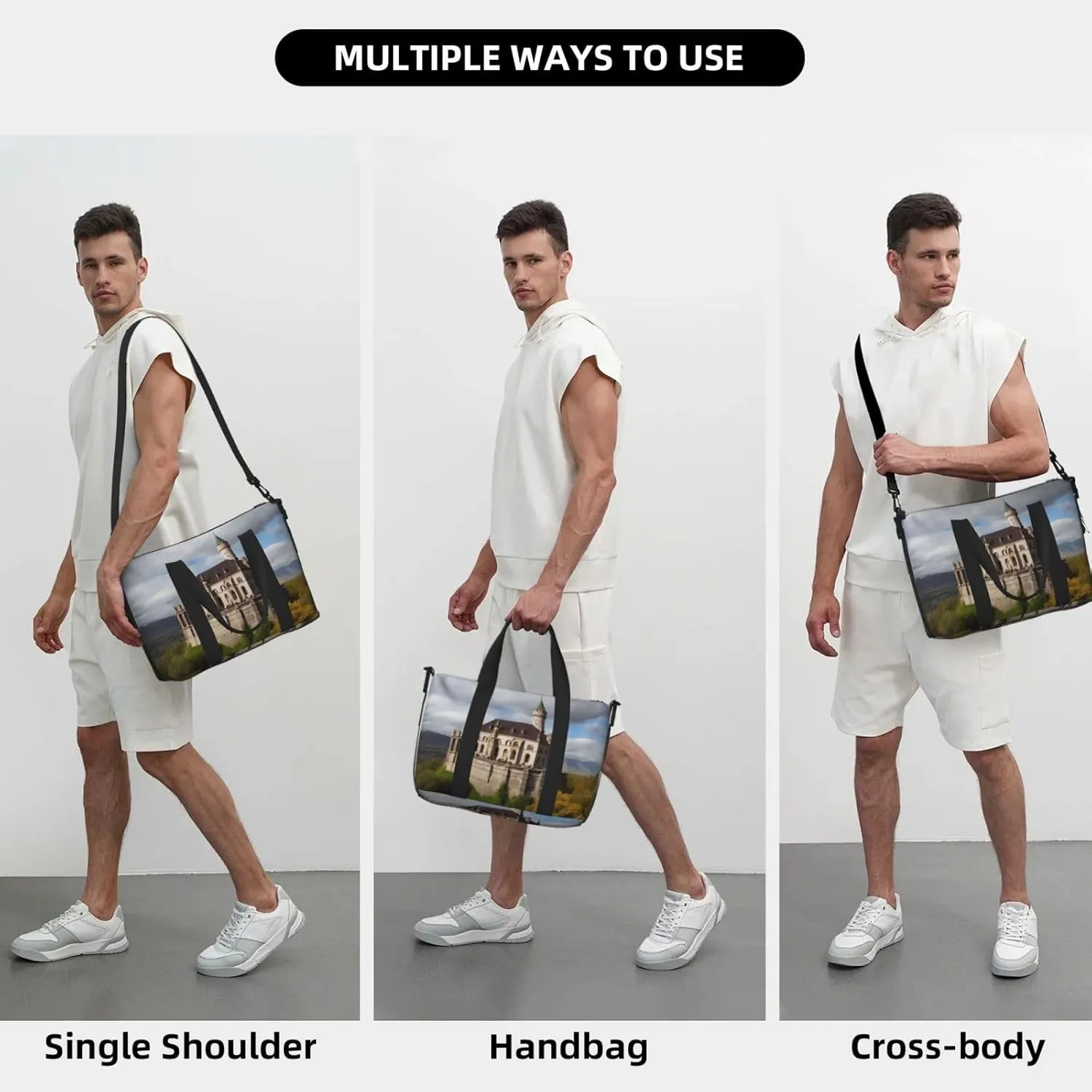 Sports Gym Bag for Women Men Travel Duffel Bag Tote Historical monuments of Armenia Weekender Bag Canvas Carry on Overnight Bag for Travel Swimming Fitness Workout Sports Duffle Bag