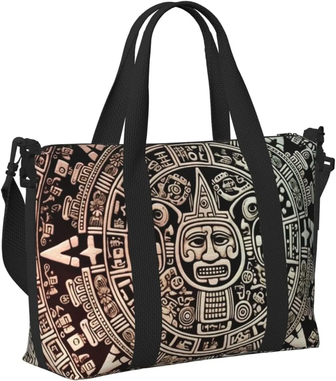 Sports Gym Bag for Women Men Travel Duffel Bag Tote Mayan Calendar End of The World Weekender Bag Canvas Carry on Overnight Bag for Travel Swimming Fitness Workout Sports Duffle Bag