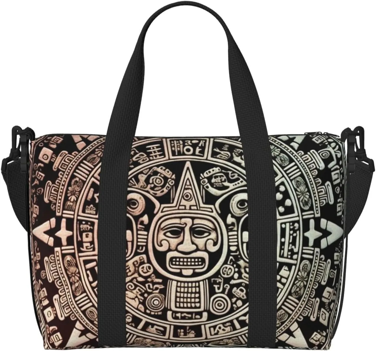 Sports Gym Bag for Women Men Travel Duffel Bag Tote Mayan Calendar End of The World Weekender Bag Canvas Carry on Overnight Bag for Travel Swimming Fitness Workout Sports Duffle Bag