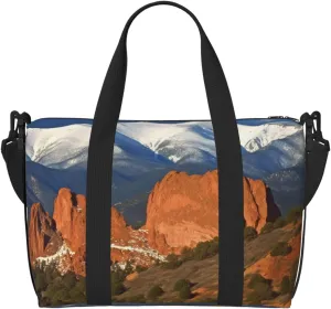 Sports Gym Bag for Women Men Travel Duffel Bag Tote Pikes Peak Colorado Weekender Bag Canvas Carry on Overnight Bag for Travel Swimming Fitness Workout Sports Duffle Bag