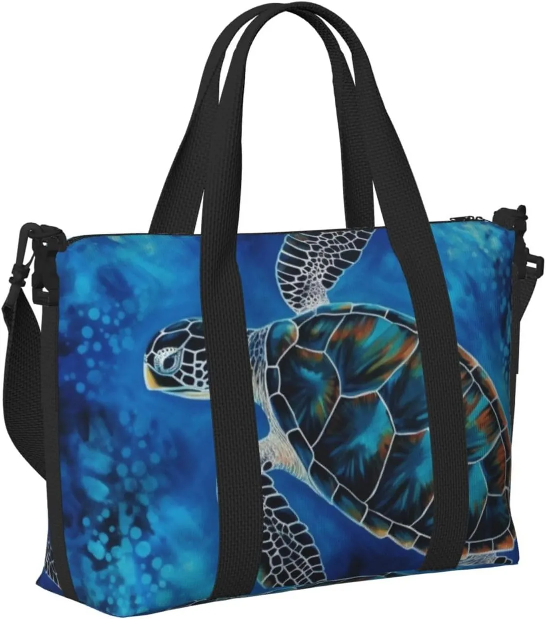 Sports Gym Bag for Women Men Travel Duffel Bag Tote Sea Turtle-Blue Weekender Bag Canvas Carry on Overnight Bag for Travel Swimming Fitness Workout Sports Duffle Bag