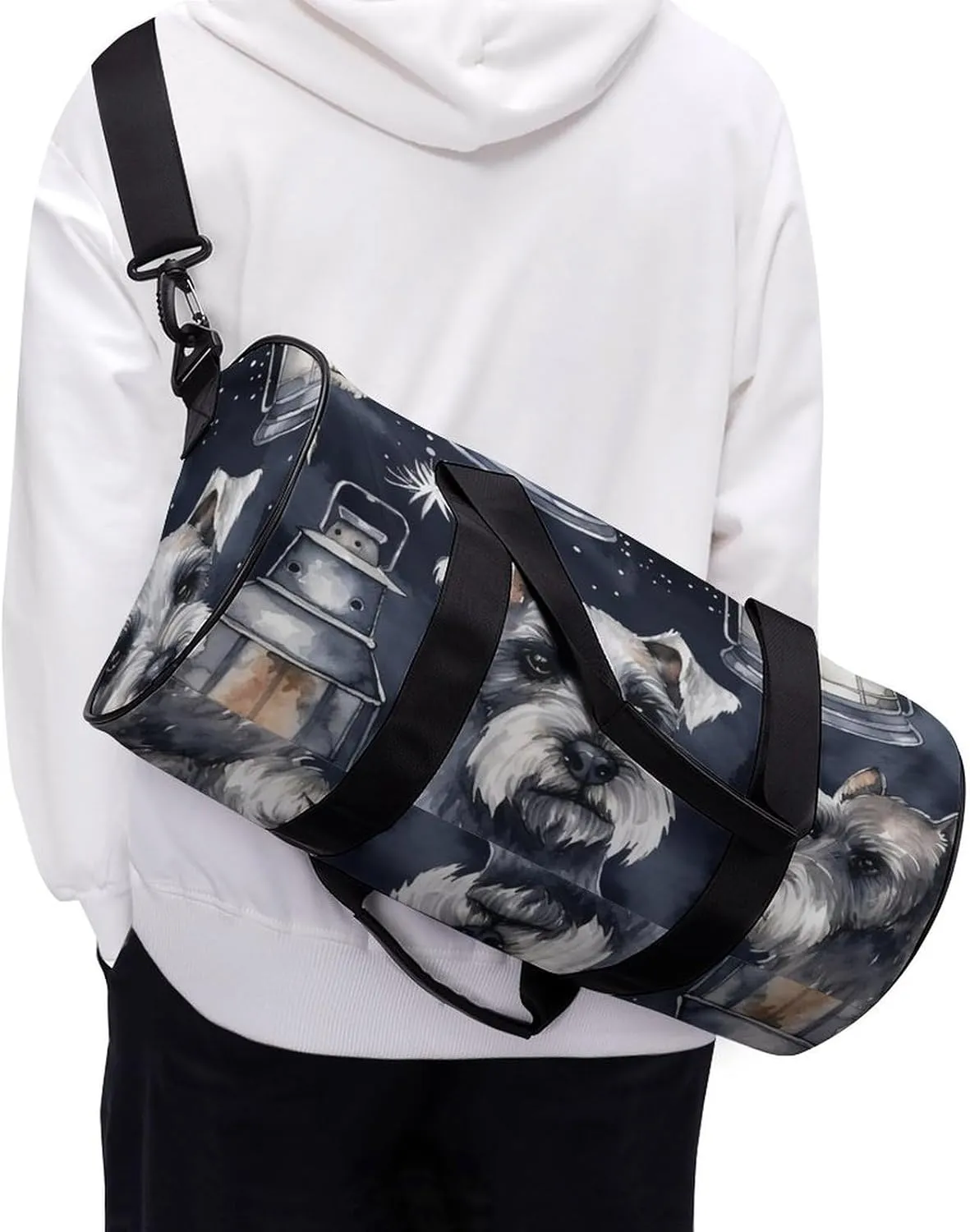 Sports Gym Bag for Women Men Travel Duffel Bag Tote Weekender Bag Dog And Lantern Carry on Overnight Bag for Travel Swimming Fitness Workout Sports Duffle Bag
