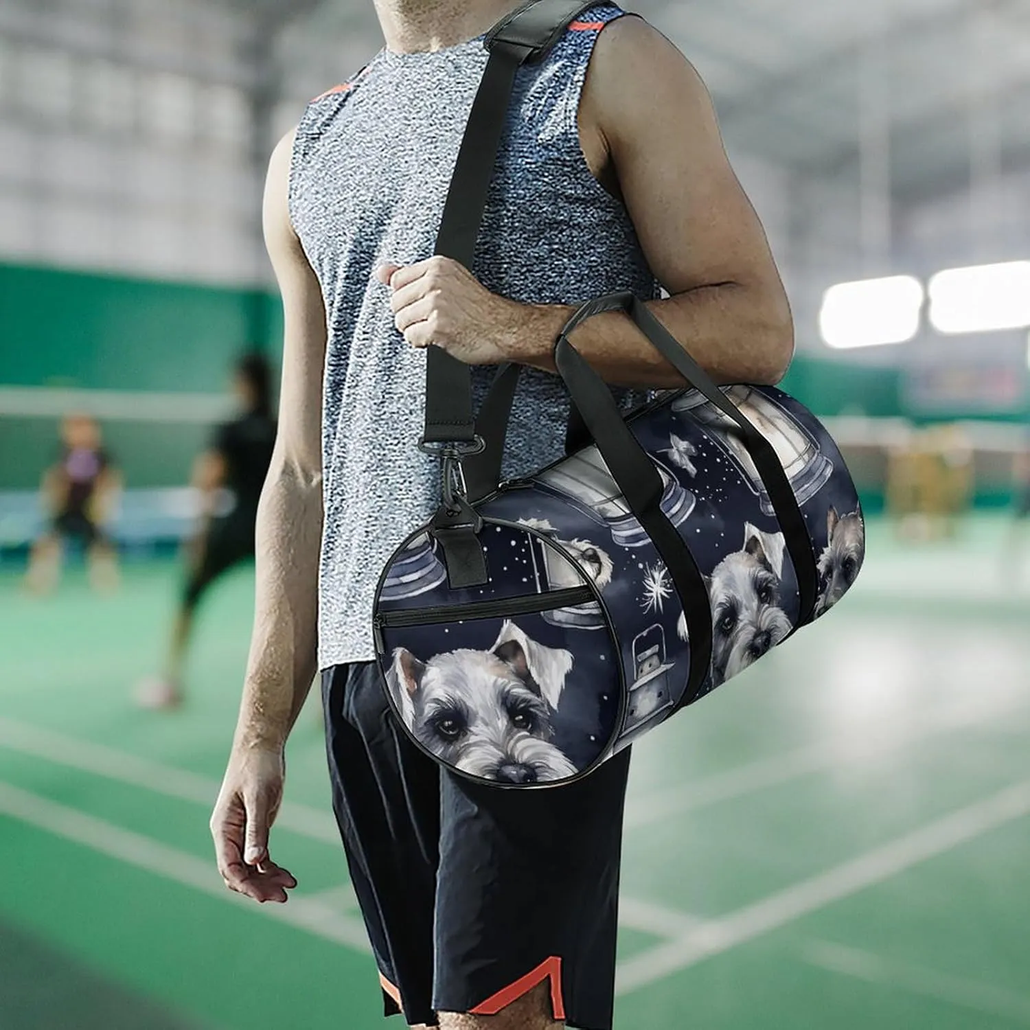 Sports Gym Bag for Women Men Travel Duffel Bag Tote Weekender Bag Dog And Lantern Carry on Overnight Bag for Travel Swimming Fitness Workout Sports Duffle Bag