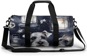 Sports Gym Bag for Women Men Travel Duffel Bag Tote Weekender Bag Dog And Lantern Carry on Overnight Bag for Travel Swimming Fitness Workout Sports Duffle Bag